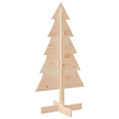 VidaXL Kerstdecoratie kerstboom 100 cm massief grenenhout