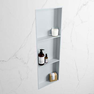 MONDIAZ EASY Nis 89,5x29,5cm in solid surface kleur Clay | Clay. 3 vakken geschikt voor in- of opbouw