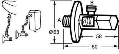 Cornat Hoekstopkraan Design Driehoekig Ch - T317006 Cornat Hoekstopkraan Design Driehoekig Ch - T317006
