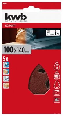kwb 493508 Deltaschuurpapier Korrelgrootte (num) 80 (l x b) 140 mm x 100 mm 5 stuk(s)