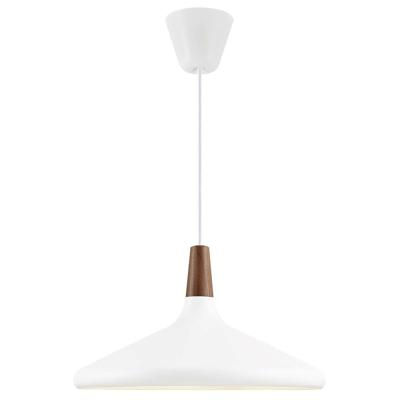 Hanglamp wit en hout &apos;Nori 39&apos; E27 fitting 390mm DFTP