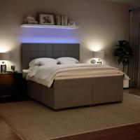 Boxspring met matras fluweel lichtgrijs 180x200 cm - thumbnail