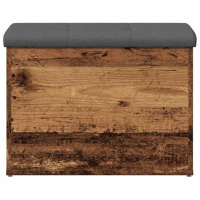 Opbergbankje 62x42x45 cm bewerkt hout oud houtkleurig