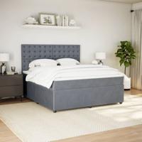 Boxspring met matras fluweel donkergrijs 80x200 cm - thumbnail