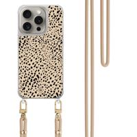iPhone 15 Pro hoesje met beige koord - Spot on - thumbnail