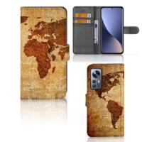 Xiaomi 12 | 12X | Flip Cover | Wereldkaart - thumbnail