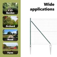 VidaXL Hek met paal groen 1,6 x 10 m staal en pvc - thumbnail