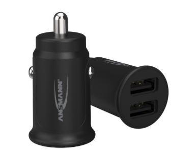 Ansmann InCar Charger CC212 USB-oplader 12 W 2x USB-A Zwart Auto, Vrachtwagen Ansmann InCar Charger CC212 USB-oplader 12 W 2x USB-A Zwart Auto, Vrachtwagen