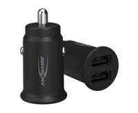 Ansmann InCar Charger CC212 USB-oplader 12 W 2x USB-A Zwart Auto, Vrachtwagen - thumbnail
