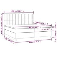 Boxspring met matras en LED stof lichtgrijs 200x200 cm - thumbnail