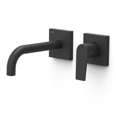 Wastafelmengkraan Inbouw Tres Project Gebogen Uitloop 18 cm Mat Zwart Wastafelmengkraan Inbouw Tres Project Gebogen Uitloop 18 cm Mat Zwart