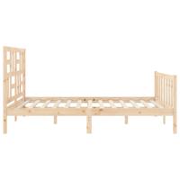 Bedframe met hoofdbord massief hout - thumbnail