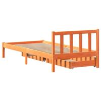 Bedframe zonder matras massief grenenhout wasbruin 200x200 cm - thumbnail