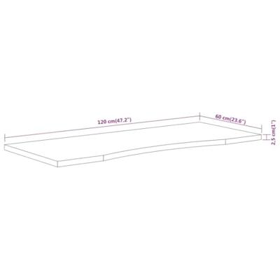 Bureaublad rechthoekig 120x60x2,5 cm massief acaciahout - thumbnail