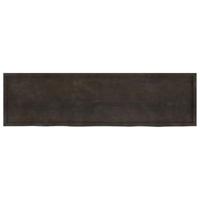 Wastafelblad 220x60x6 cm behandeld massief hout donkergrijs - thumbnail