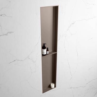 MONDIAZ EASY Nis 89,5x29,5cm in solid surface kleur Smoke | Smoke. 2 vakken geschikt voor in- of opbouw MONDIAZ EASY Nis 89,5x29,5cm in solid surface kleur Smoke | Smoke. 2 vakken geschikt voor in- of opbouw