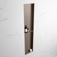 MONDIAZ EASY Nis 89,5x29,5cm in solid surface kleur Smoke | Smoke. 2 vakken geschikt voor in- of opbouw - thumbnail