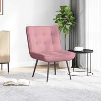 Relaxstoel 64x74x84 cm fluweel roze - thumbnail