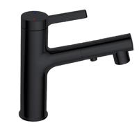 Wastafelmengkraan Best Design Asproli met Uittrekbare Sproeiuitloop Mat Zwart - thumbnail