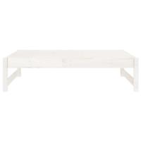 Tuinvoetenbank 120x80 cm massief grenenhout wit - thumbnail