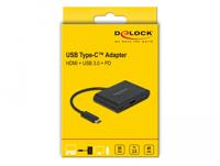 Delock USB 2.0 Adapter [1x USB-C stekker - 1x HDMI-bus, USB-C bus (Power Delivery)] 64091 0.15 m - thumbnail