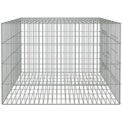 Konijnenkooi met 2 panelen 110x79x54 cm gegalvaniseerd ijzer - thumbnail