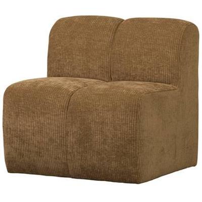 Woood Mojo eetkamerbank 84 cm met rugleuning rib Honinggeel