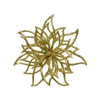 Bloemclip plastic d14h5cm goud - thumbnail
