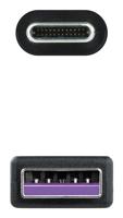 NANOCABLE 10.01.2103 USB-kabel 2.0, 3 A, type USB-C/M-A/M, zwart, 3 m - thumbnail