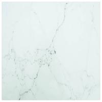 VidaXL Tafelblad 60x60 cm 6 mm gehard glas met marmeren design wit - thumbnail