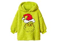 Pluche oversized kinder kersthoodie The Grinch (134/140) - thumbnail