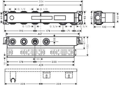 Hansgrohe RainSelect inbouwdeel voor 2 functies Hansgrohe RainSelect inbouwdeel voor 2 functies