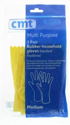 CMT Huishoudhandschoen rubber geel maat M (1 Paar) CMT Huishoudhandschoen rubber geel maat M (1 Paar)