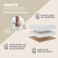 Opvouwbare poef met opslag wit - thumbnail