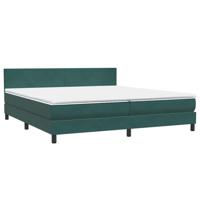Boxspring met matras fluweel donkergroen 140x200 cm - thumbnail