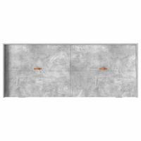 Opbergbedframe met hoofdeinde Beton Grijs 90 x 200 cm Bewerkt hout - thumbnail