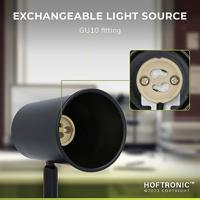 Riga - LED Tafellamp - 4 Watt 345 Lumen - 4000K Neutraal wit- Kantelbaar en Draaibaar - Ingebouwde snoerdimmer - Bureaulamp - GU10 - IP20 voor binnen - Zwart - thumbnail