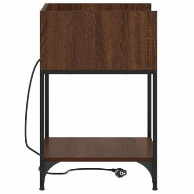 Nachtkastje 2 pcs Bruin Eiken 40 x 40 x 61 cm Bewerkt hout