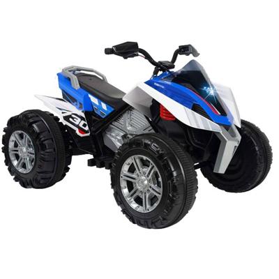 Injusa rage elektrische kinderquad 12v blauw/wit