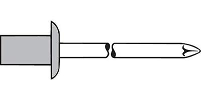 Gesipa Afdichtende blindklinknagel | klinknagelschacht d x l 4,8 x 14 mm | aluminium / staal | 500 stuks - 1433430 1433430