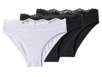 esmara 3 Dames onderbroeken (Zwart/wit, XS (32/34)) - thumbnail