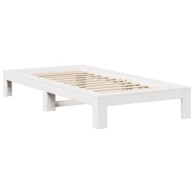 Bedframe zonder matras massief grenenhout wit 75x190 cm
