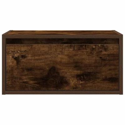 Nachtkastje met LED's wandgemonteerd gerookt eikenkleurig Nachtkastje met LED's wandgemonteerd gerookt eikenkleurig