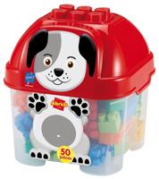 Abrick bouwblokken hond in opbergbox - 50dlg. - thumbnail
