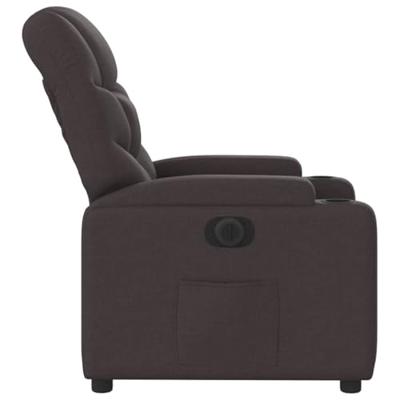 Fauteuil verstelbaar elektrisch stof donkerbruin - thumbnail
