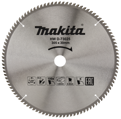 Makita Afkortzaagblad voor Aluminium | Standaard | Ø 305mm Asgat 30mm 100T - D-73025
