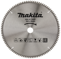 Makita Afkortzaagblad voor Aluminium | Standaard | Ø 305mm Asgat 30mm 100T - D-73025 - thumbnail