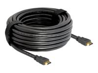 Delock 82710 HDMI-kabel HDMI Aansluitkabel HDMI-A-stekker 15 m Zwart Rond, 4K UHD, Vergulde steekcontacten, Verdraaid - thumbnail