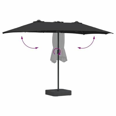 Tuinparasol Zwart 385 x 209 x 244 cm Stof Tuinparasol Zwart 385 x 209 x 244 cm Stof