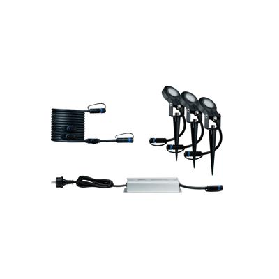 Paulmann Sting 93696 Verlichtingssysteem Plug&Shine LED-tuinspot startset Set van 3 stuks LED 18 W Warmwit Antraciet